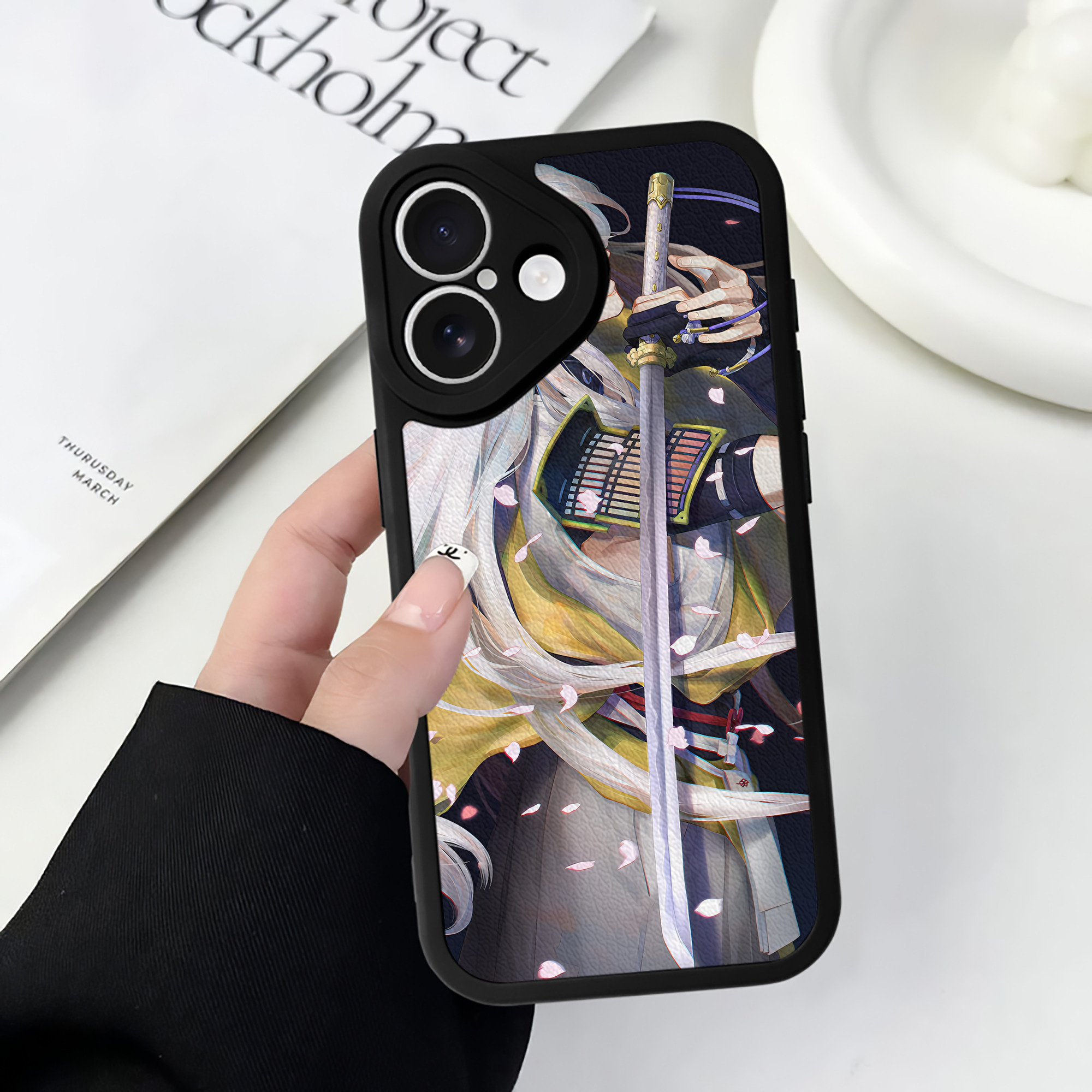 （画像用） 刀剣乱舞 Touken Ranbu 【iPhone 16シリーズ対応】シリコンスマホケース（レザー調） 材質：シリコン